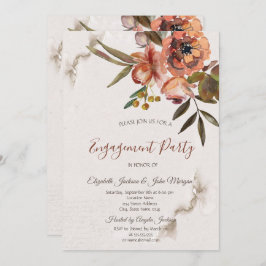Invitación Flores otoñales de acuarela