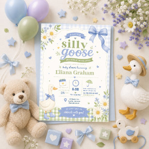 Invitación Flores para baby shower de género neutro Silly Goo