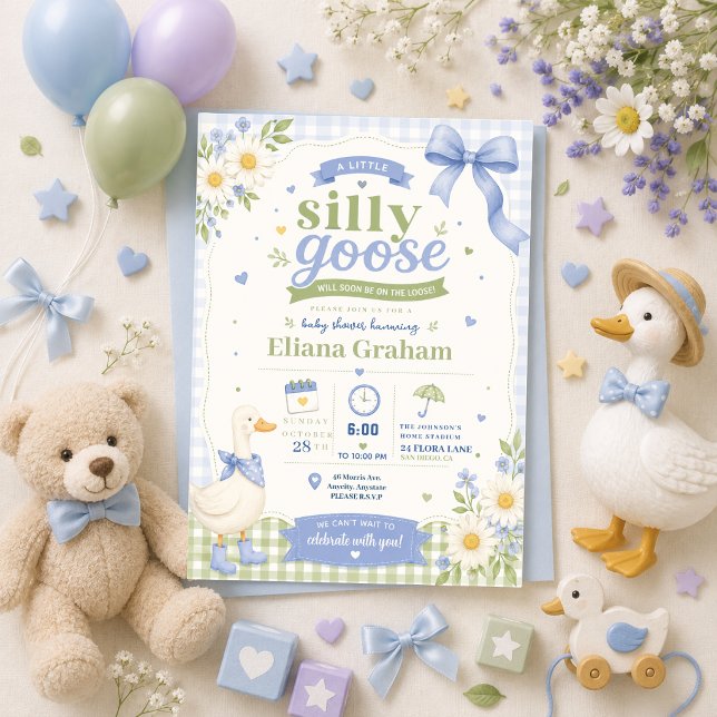 Invitación Flores para baby shower de género neutro Silly Goo (Subido por el creador)