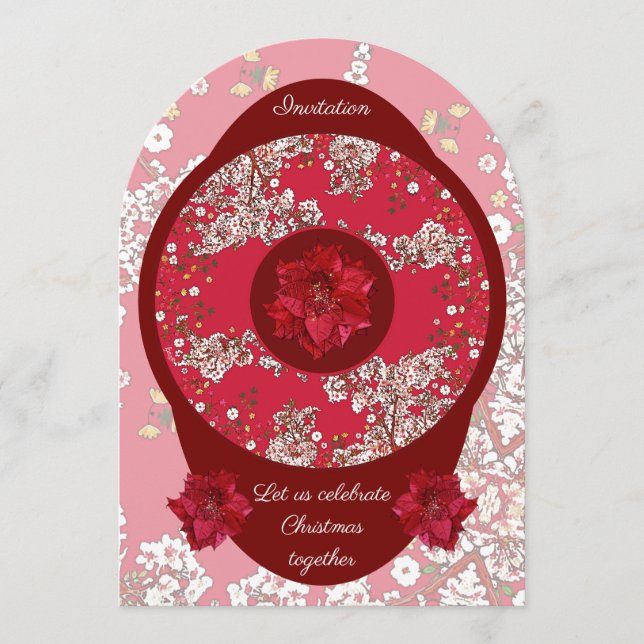 Invitación Flores para Navidad (Anverso)