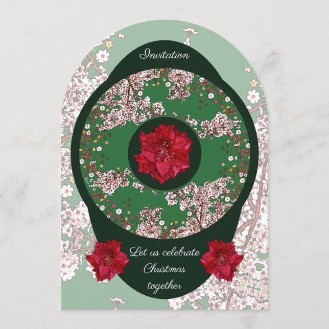 Invitación Flores para Navidad (Anverso)