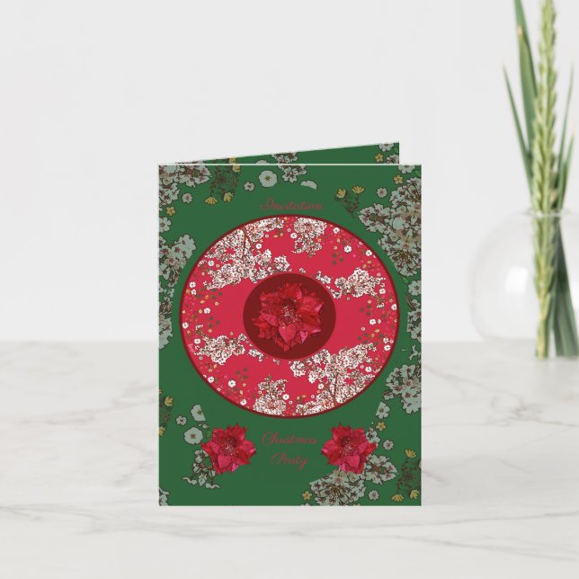 Invitación Flores para Navidad (Anverso)