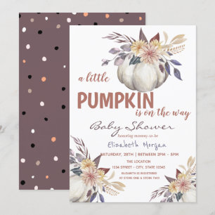 Invitación Flores pequeñas de calabaza, puntos de Baby Shower