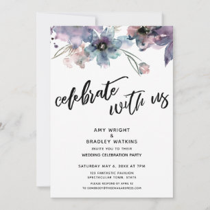 Invitación Flores pintadas de artesanía celebran con la recep