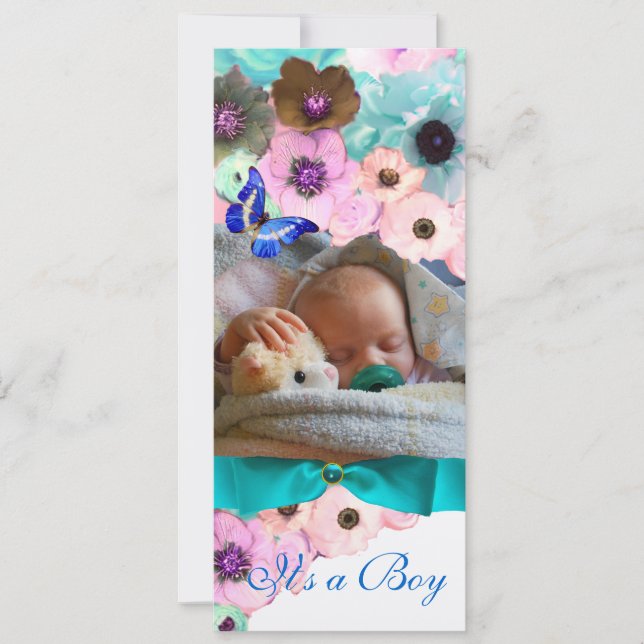 INVITACIÓN FLORES ,PLANTILLA DE FOTOS DE BABY SHOWER DE LA MA (Anverso)
