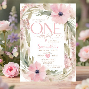 Invitación Flores polvorientas de color rosa pálido no es ell