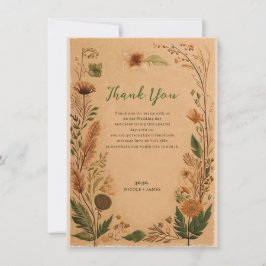 Invitación Flores Prensadas de Melocotón de Terracota Boho Gr