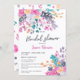 Invitación Flores prensadas guión moda ducha de novia