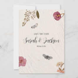 Invitación Flores Presionadas De Shabby Chic Boda