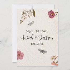Invitación Flores Presionadas De Shabby Chic Boda