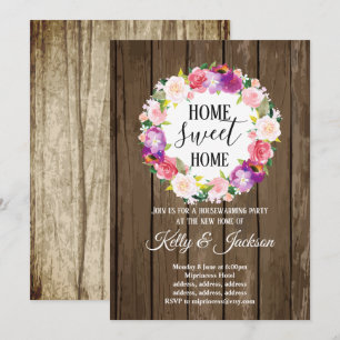 Invitación flores primaverales, fiesta floral de limpieza