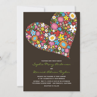 Invitación Flores primaverales invitan a una boda sensacional