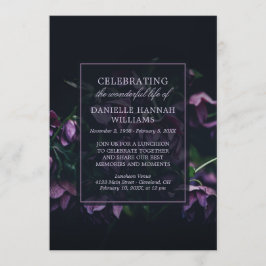 Invitación Flores púrpuras - celebración del monumento de la