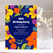 Flores retro coloridas al estilo dopaminérgico