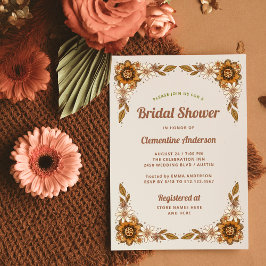 Invitación Flores retro | Ducha de novia
