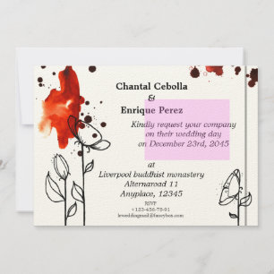 Invitación Flores rojas