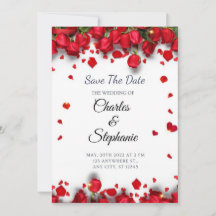 Flores rojas con corazones rojos románticos