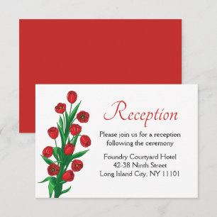 Invitación Flores Rojas de Tulipán de Primavera para Recepció