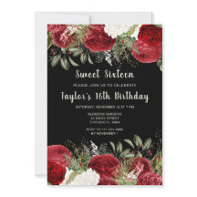 Flores rojas elegantes de Navidad Sweet Sixteen