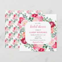 Flores rojas rosadas románticas duchas de novias