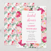 Flores rojas rosadas románticas duchas de novias