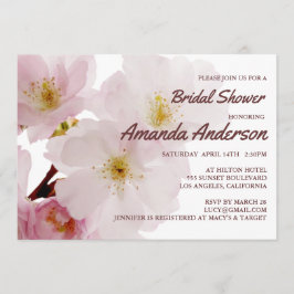 Invitación Flores románticas de cerezo rosa ducha de novia