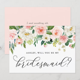 Invitación Flores Románticas De Color Rosa Serán Mi Novia