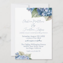 Flores románticas de hortensias azules