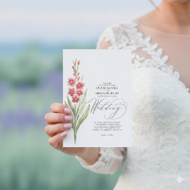 Invitación Flores románticas suaves de color rosa Jardín de v