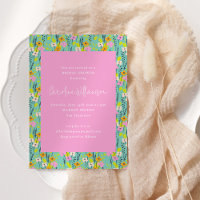 Flores rosa de menta vintage, suave ducha de novia