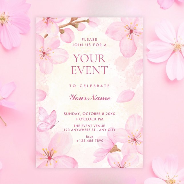 Invitación Flores rosadas (Subido por el creador)