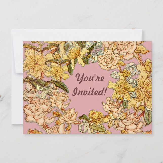 Invitación Flores rosadas de flor flor de flores de primavera (Anverso)