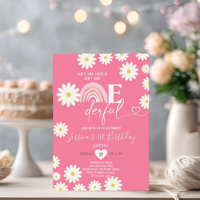 Invitación Flores rosadas de margarita no es un cumpleaños ma (Subido por el creador)