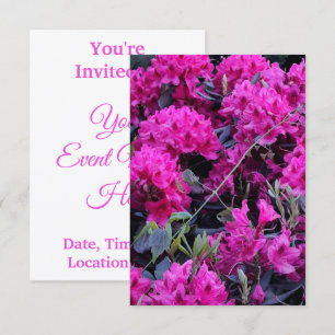 Invitación Flores rosadas de rododendros