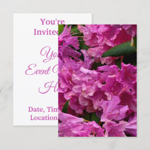 Invitación Flores rosadas de rododendros