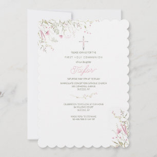 Invitación Flores rosadas delicadas