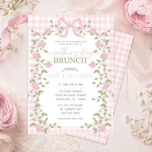 Invitación Flores rosadas en enredaderas Cuadros rosas Desayu