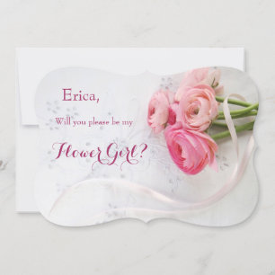 Invitación Flores rosadas en las pestañas