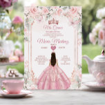 Invitación Flores rosadas y Rosa de la corona de oro mis prín<br><div class="desc">Flores rosadas y Rosa de la Corona de Oro Mis Quince Invitación Mis Quince 15 Anos,  16 Años, </div>