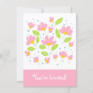 Invitación Flores rosas