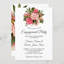 Invitación Flores rosas boutiques elegante y elegante comprom