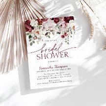 Flores rosas de Rubor borgoñonas, ducha de novia f