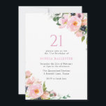 Invitación Flores rosas de Rubor mujeres Fiesta de cumpleaños<br><div class="desc">Invitación a la fiesta de cumpleaños número 21 de las mujeres de Rubor rosadas También tenemos muchas otras invitaciones y colecciones.</div>