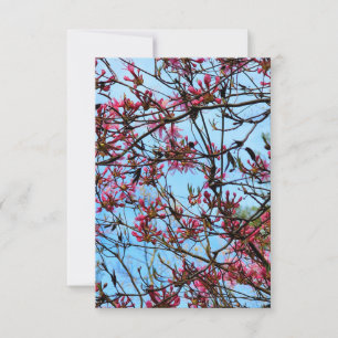 Invitación Flores rosas en un árbol