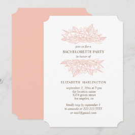 Invitación Flores rosas. fiesta de soltería floral de Rubor