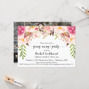 Invitación Flores rosas lúcidas de Rubor abandonando el Fiest