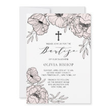 Flores rosas Rubor modernas elegantes Bautizo