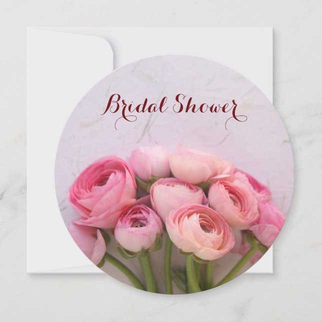 Invitación Flores rosas sobre la textura (Anverso)