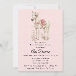 Invitación Flores rosas y azules en la fiesta de la bachiller