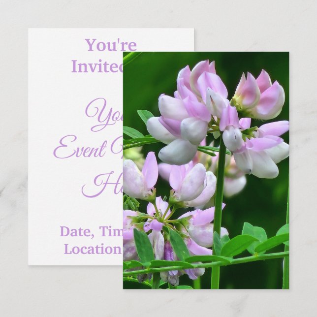Invitación Flores rosas y blancas (Anverso / Reverso)